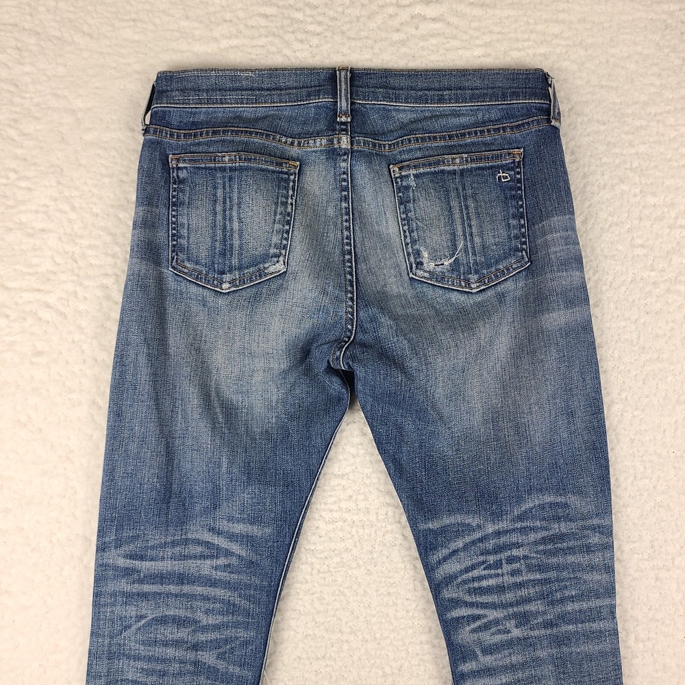 Rag Bone Jeans Womens 27 Skinny Distress‎ Little Five Medium Wash Blue - Picture 12 of 14